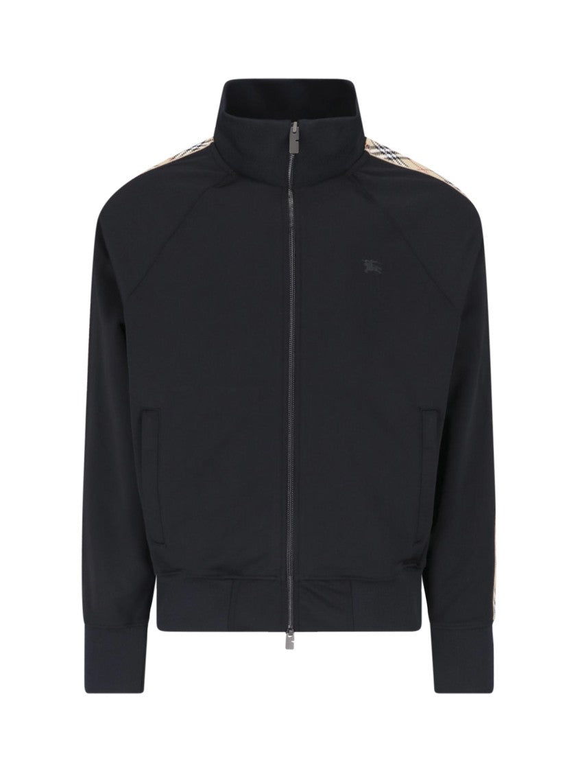 Burberry Black Check Cotton-Blend Zip-Through Knit