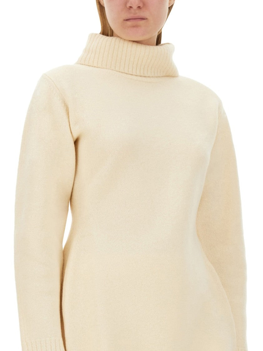 Jil Sander Ribbed Turtleneck Shirt With Oversized Silhouette
