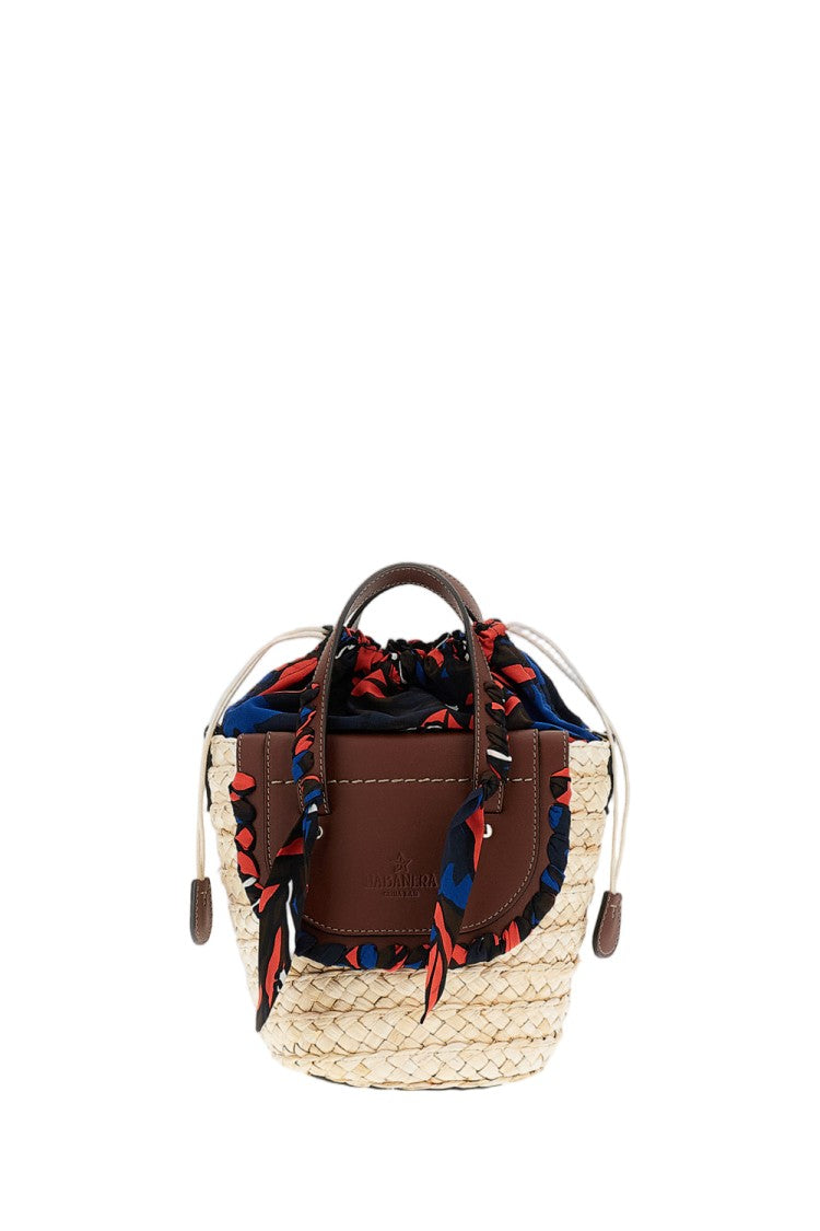 Cuba Lab Handcrafted Raffia Tote With Leather Accents