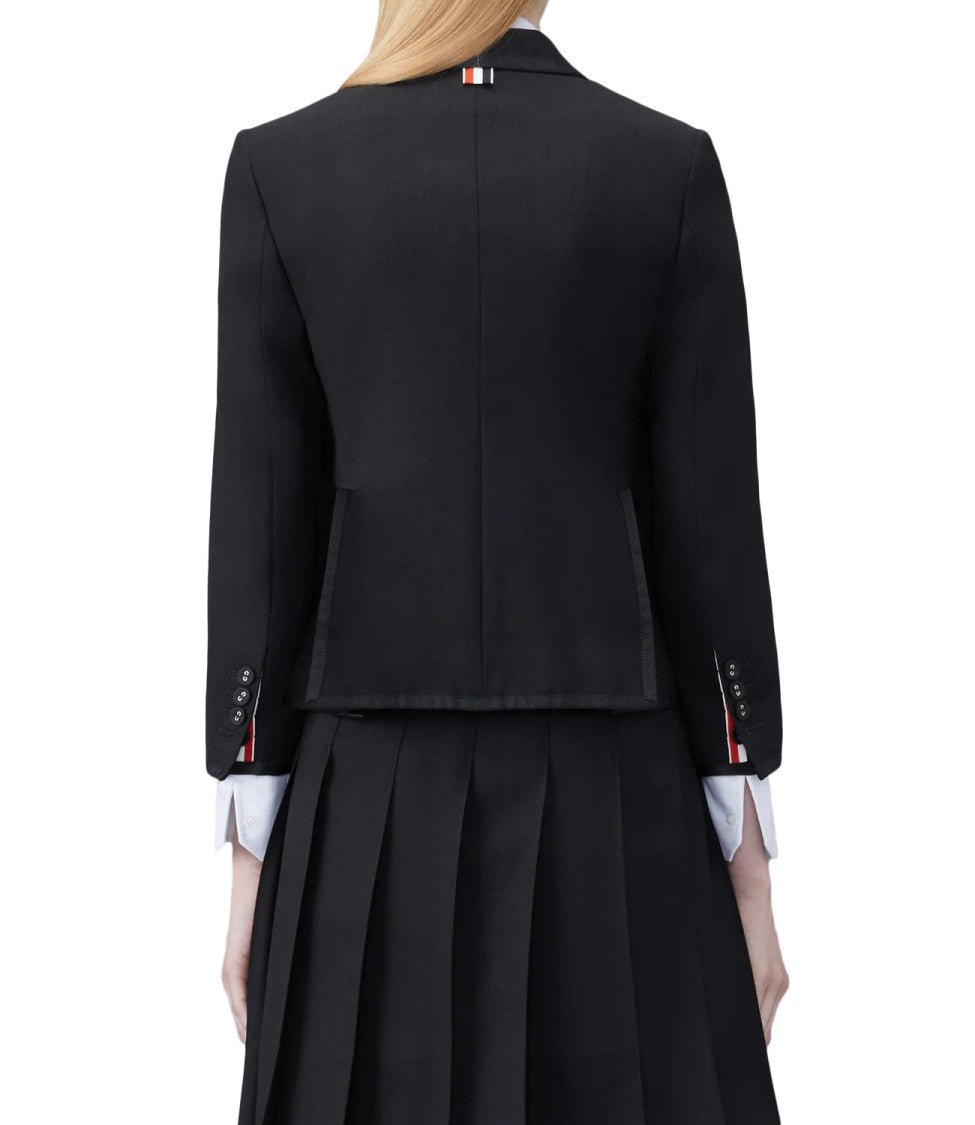 Thom Browne Tailored Black Blazer With Notched Lapels And Structured Fit