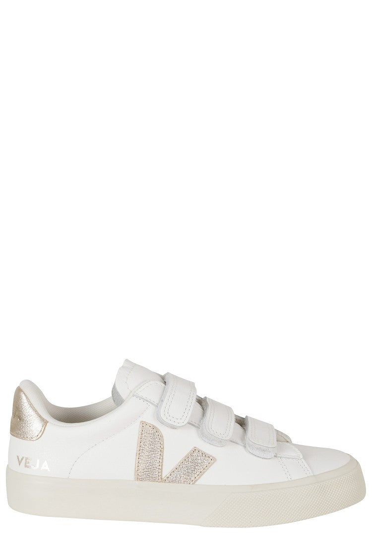 Veja Camel Recife Gold Logo Leather Low-Top Sneakers
