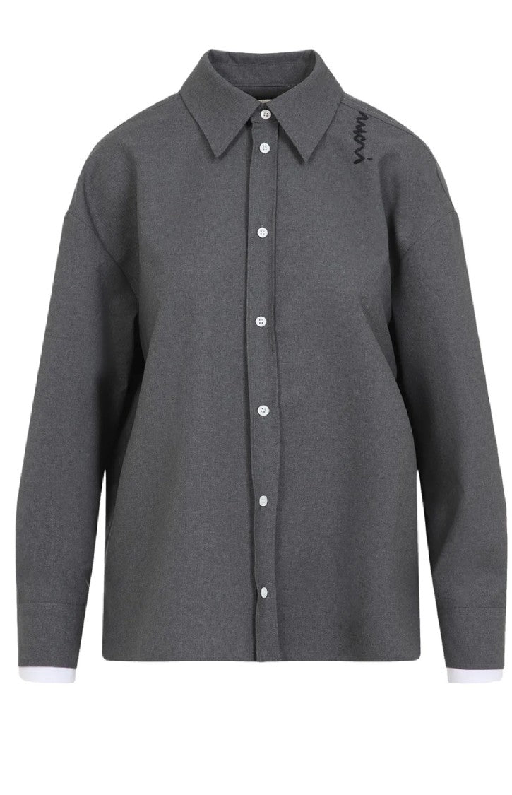 Marni Relaxed-Fit Grey Virgin Wool Shirt