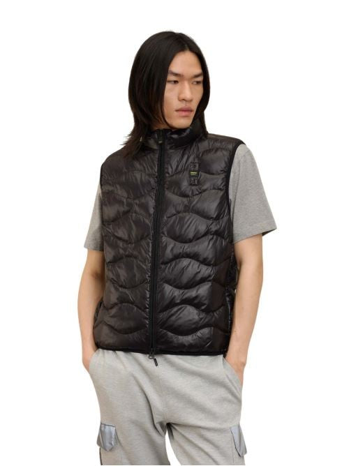 Blauer Sleeveless Check Pattern Jacket