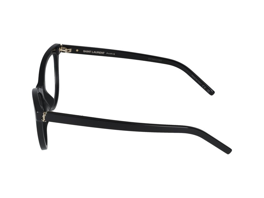 Saint Laurent Black Transparent Accents Rectangular Eyeglasses