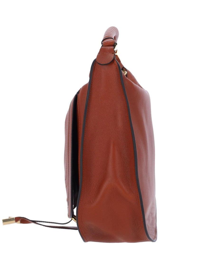 Chloé "Marcie" Shoulder Bag In Brown Calfskin