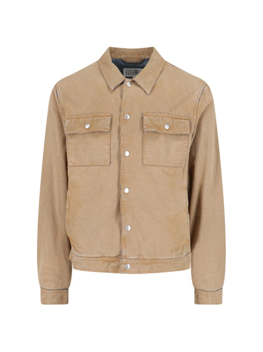 Mm6 By Maison Margiela Structured Jacket With Timeless Design – Brown