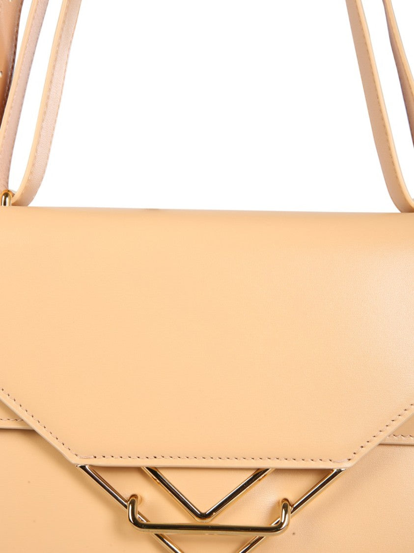 Bottega Veneta Sleek Leather Clip Bag With Removable Strap