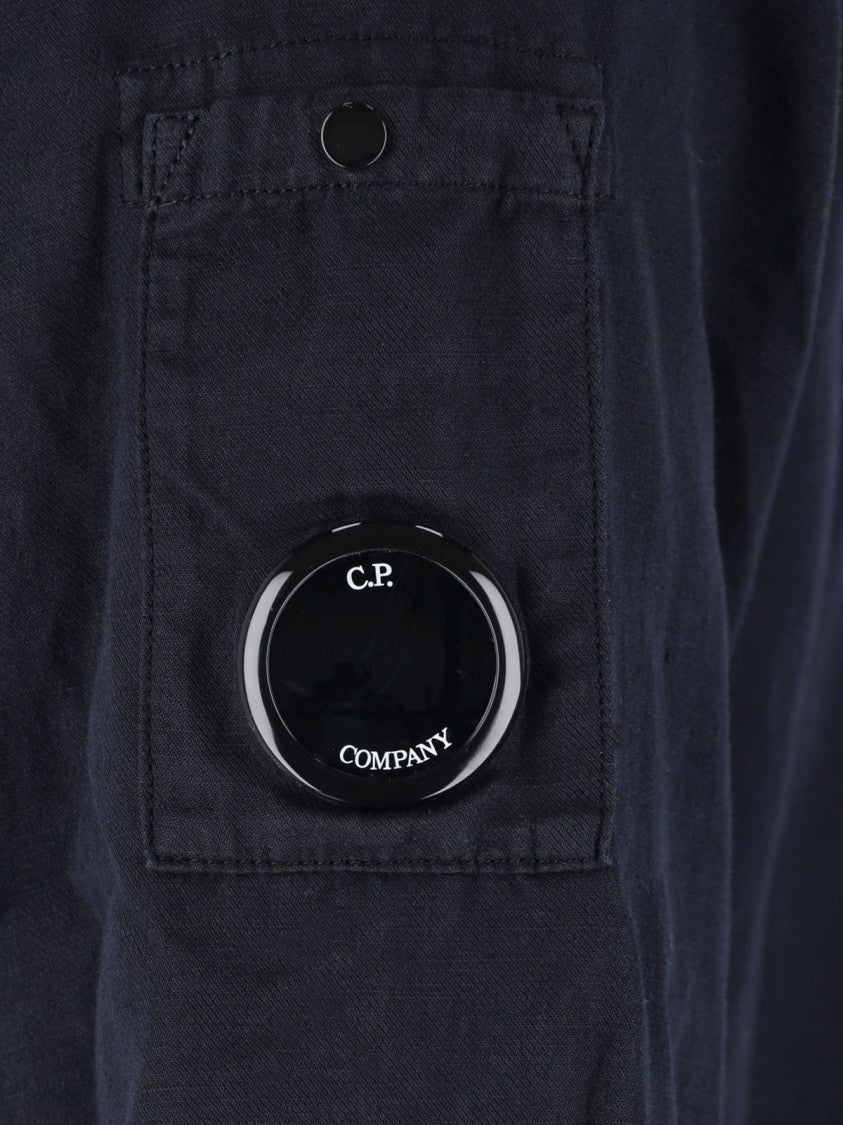 C.P. Company Blue Twill Classic Collar Lens Jacket