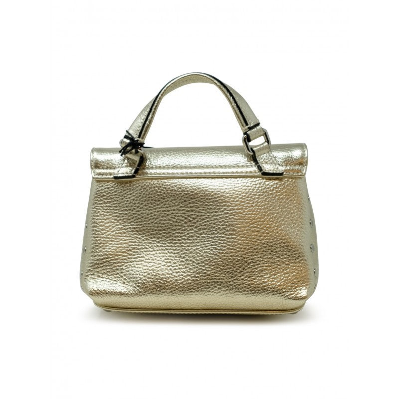 Zanellato Postina Baby Daily Metal Gold Cocorico Leather Handbag