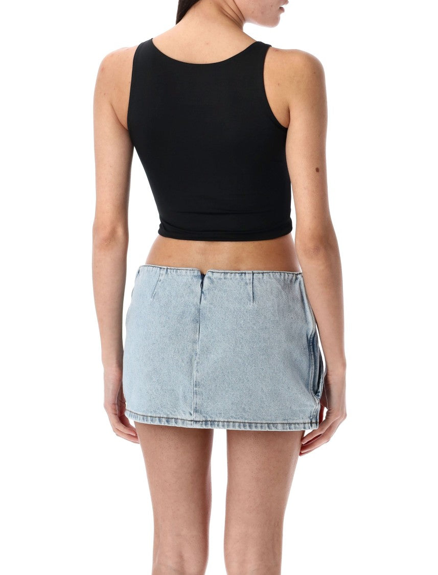 Magda Butrym Black Swim Bra With Deep V-Neckline