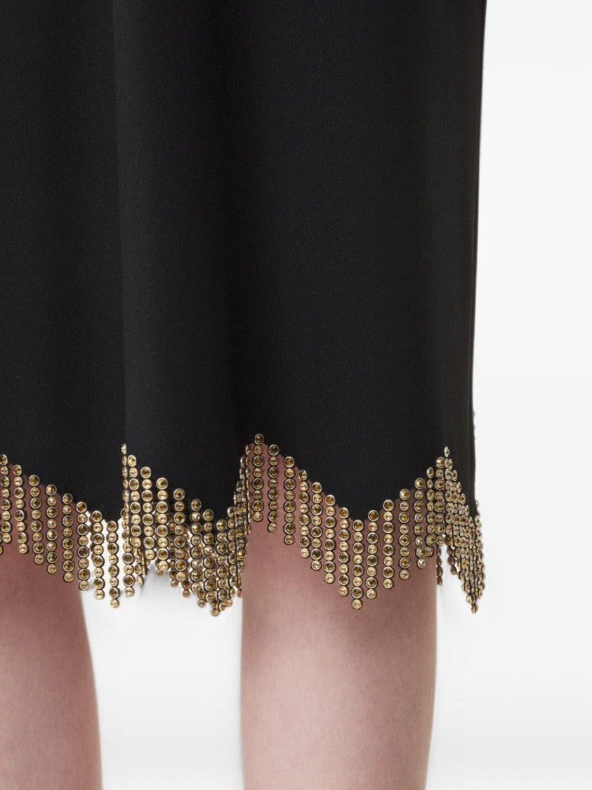 Lanvin Silk And Nylon Midi Dress With Tied Bow Sleeves