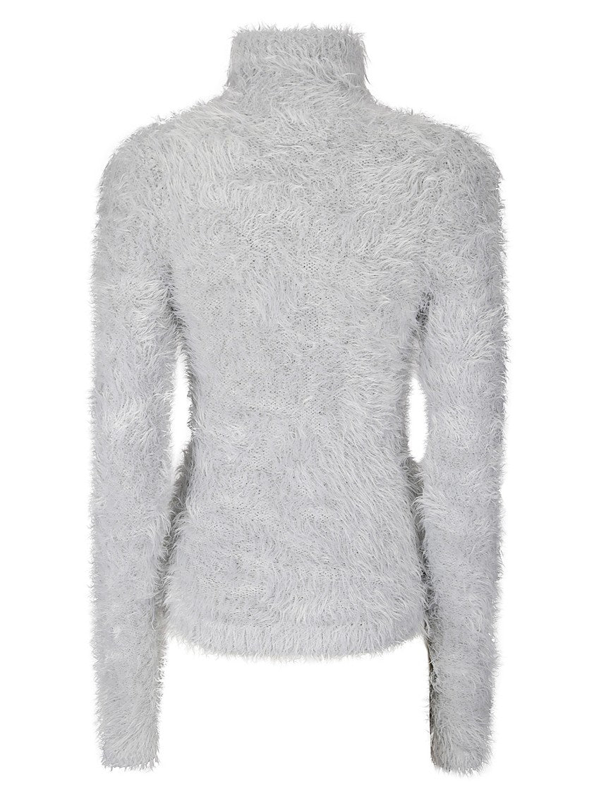 Mm6 By Maison Margiela Slim Fit Textured Turtleneck Pullover In Soft Fabric