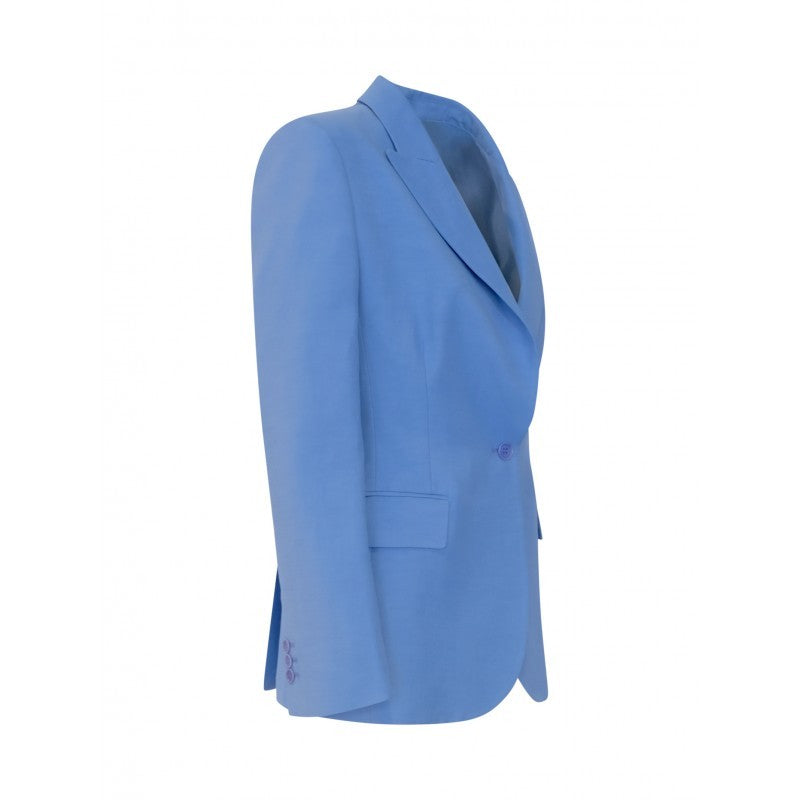 P.A.R.O.S.H. Light Blue Tailored Blazer With Single-Button Closure
