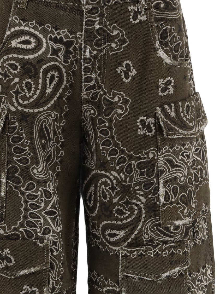Don't @ Me Short Cotton Jeans With Bandana Print
