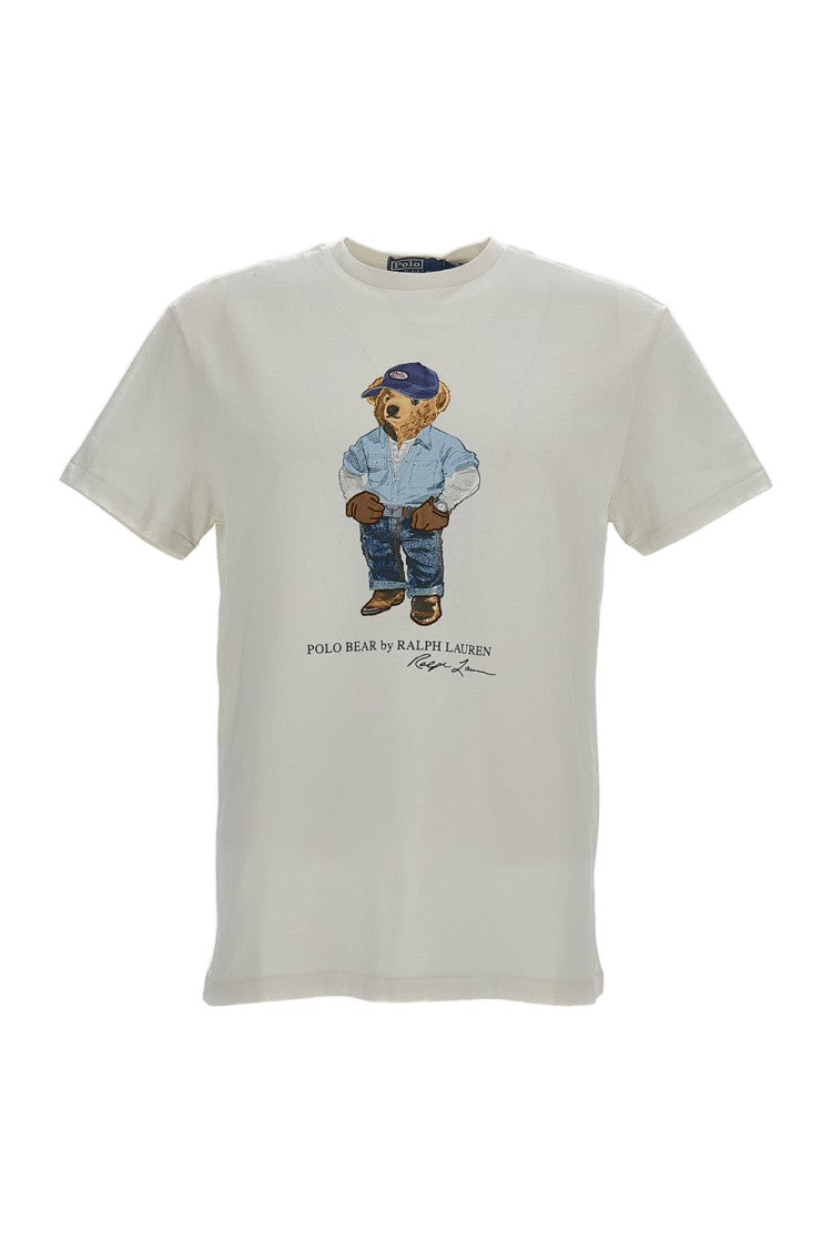 Polo Ralph Lauren White Printed Cotton T-Shirt