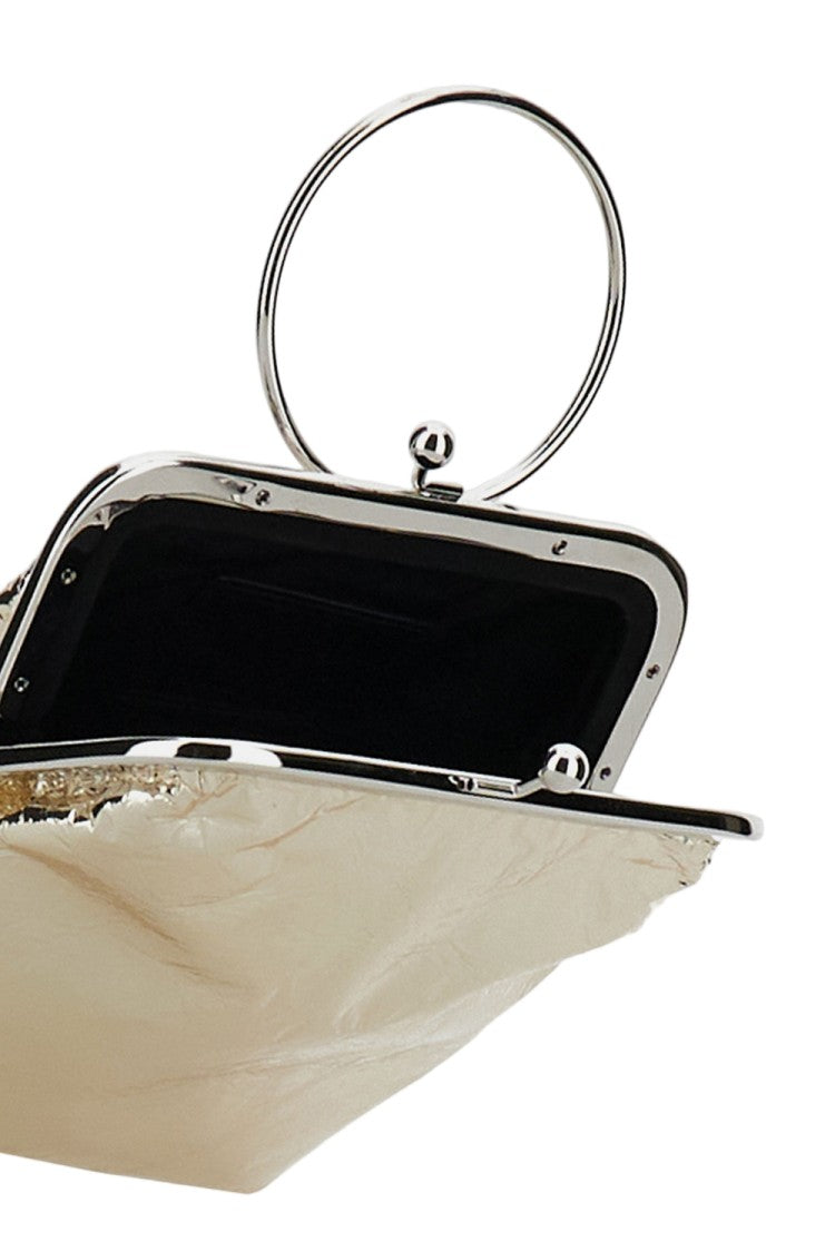 Plan C Light Gold Crinkled Lambskin Pouch