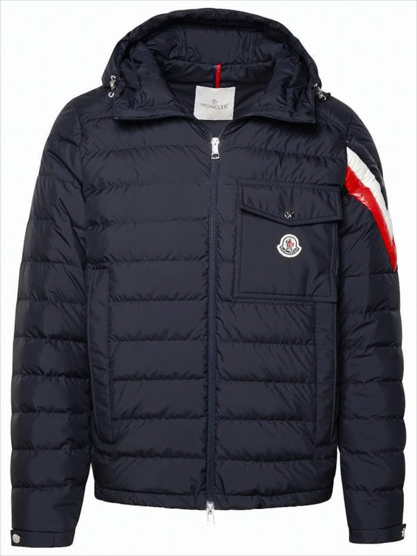 Moncler Quilted Padded Jacket With Chevron Pattern And Hood