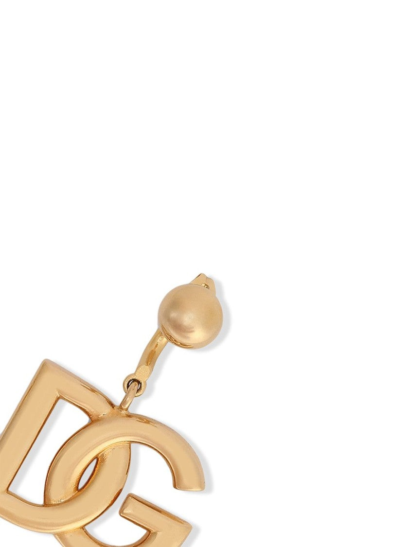 Dolce & Gabbana Interlocking Initials Brass Clip-On Earrings
