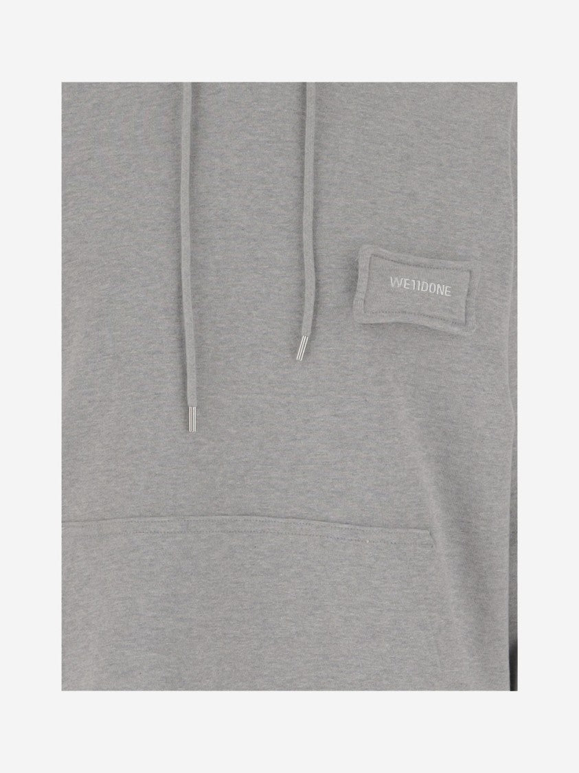 We11 Done Hooded Cotton Sweatshirt With Embroidered Logo And Pouch Pocket
