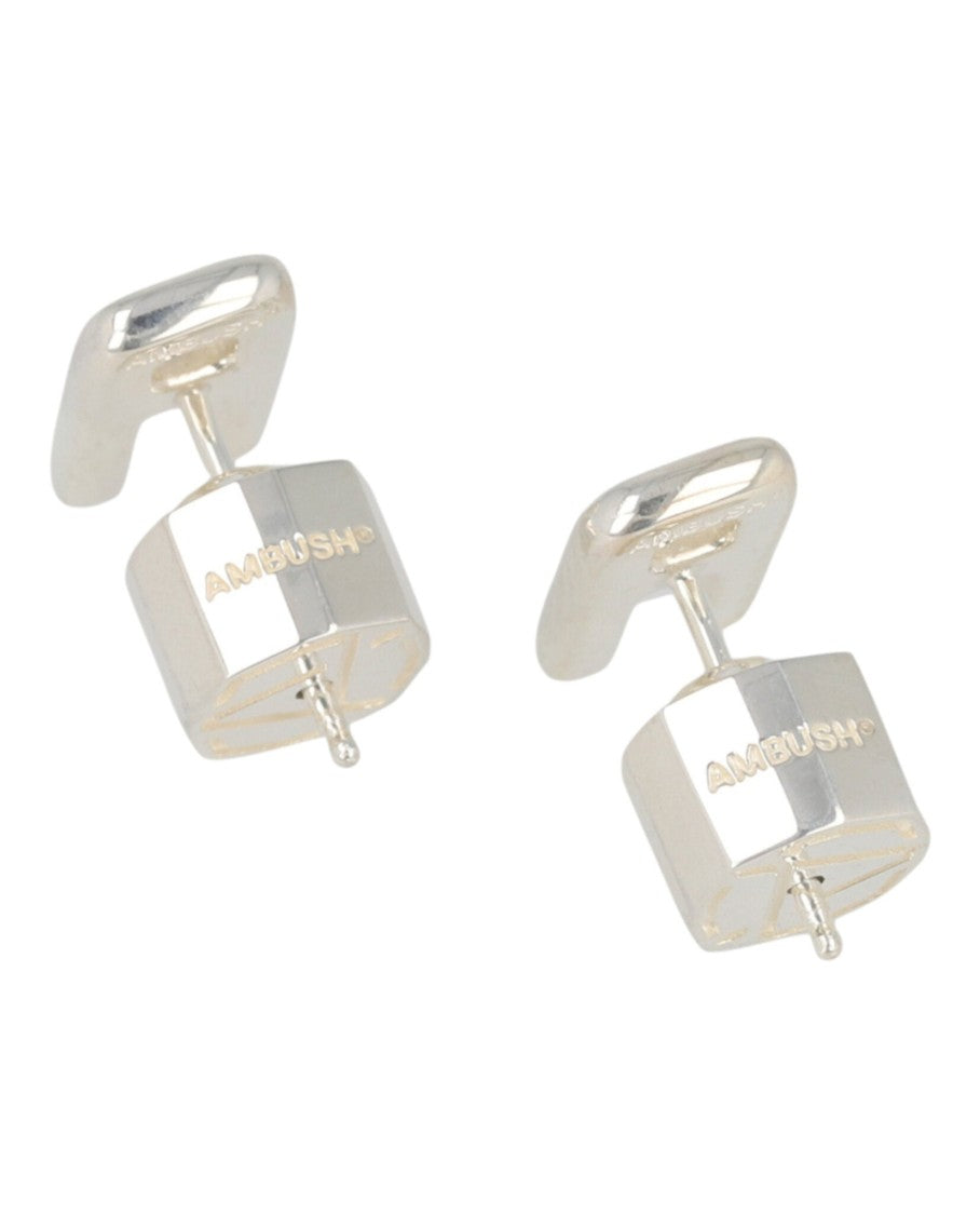 Ambush Engraved Logo Sterling Silver Earrings
