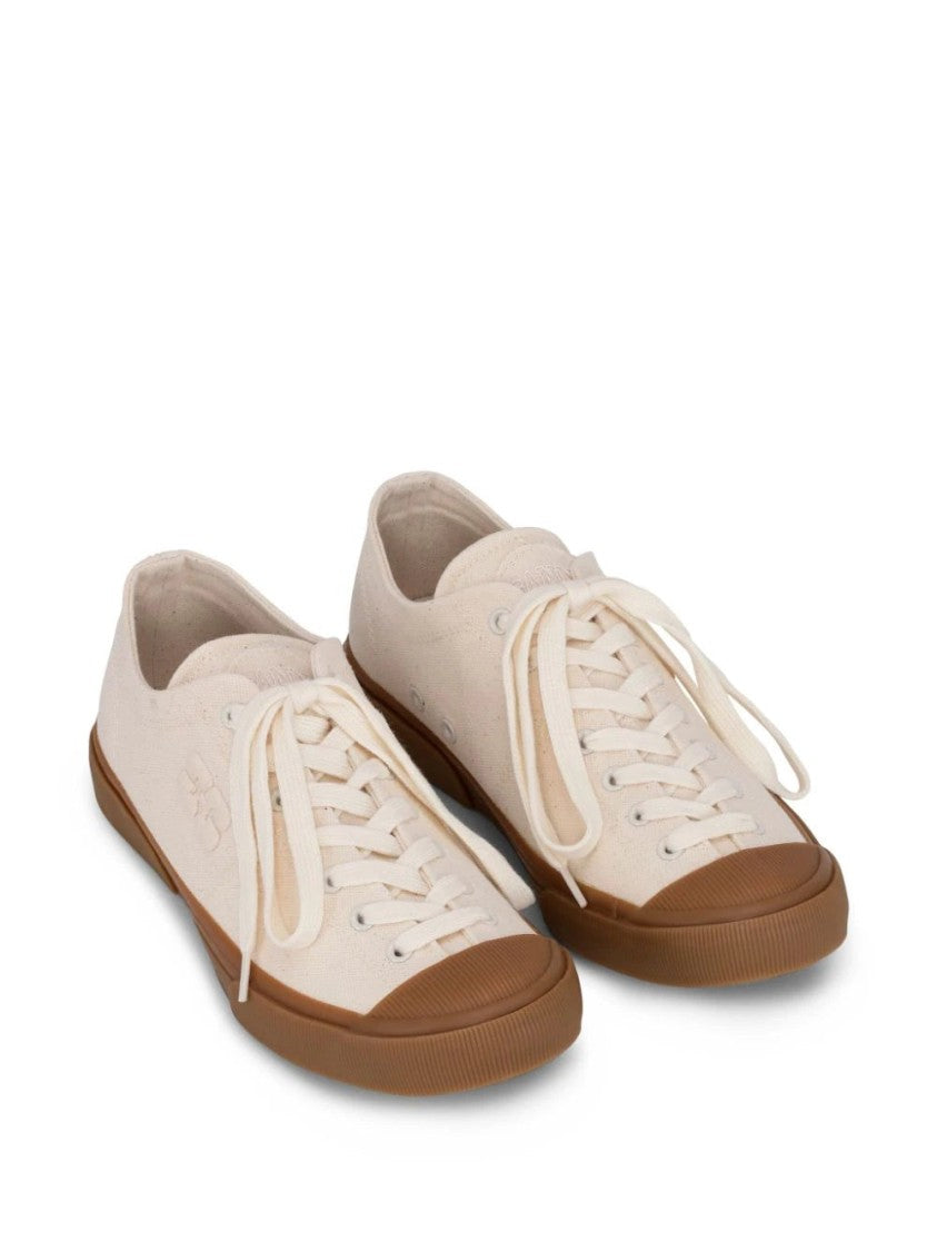 Ganni Logo-Embroidered Organic Cotton Sneakers
