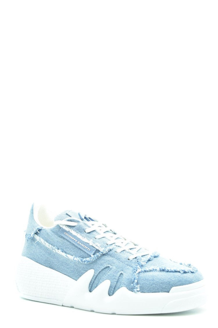 Giuseppe Zanotti Blue Denim Cotton Men's Low-Top Sneakers