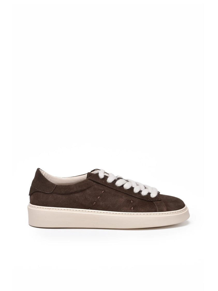 Eleventy Brown Suede Classic Sneakers