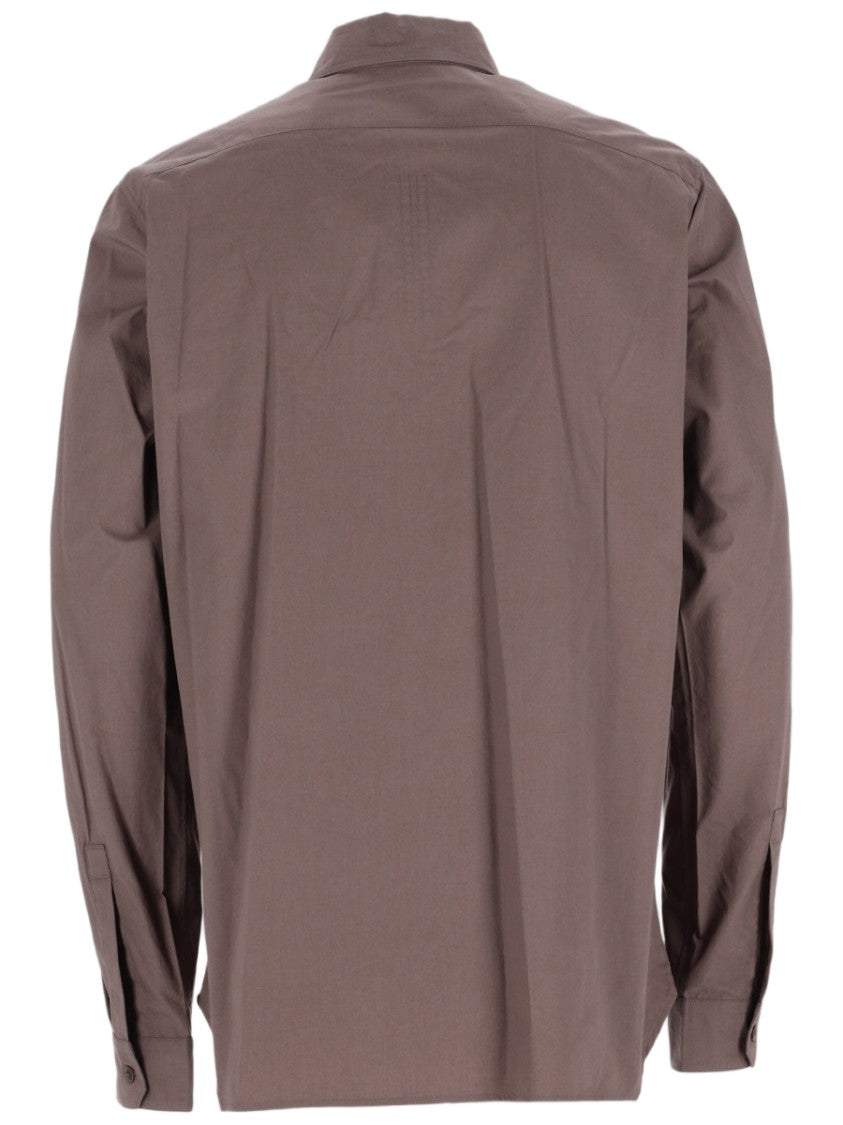 Rick Owens Work Structured Flap Pockets Cotton Poplin Shirt