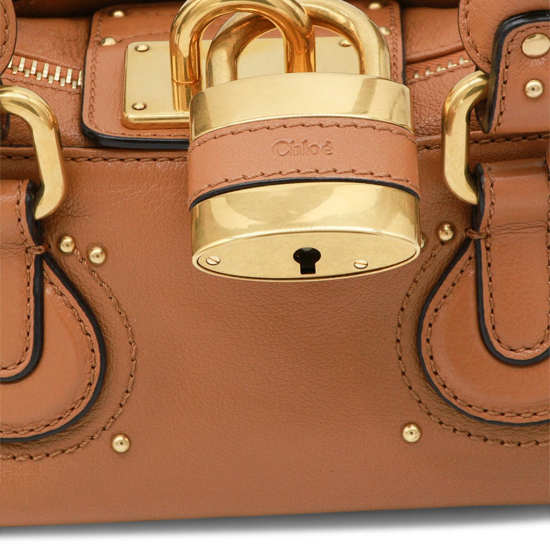 Chloé Brown Leather Paddington Top Handle Bag
