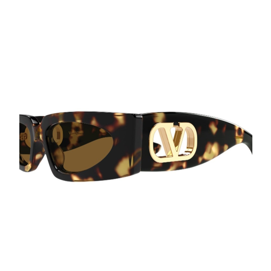 Valentino Havana Linea V Logo Recycled Acetate Cat-Eye Sunglasses