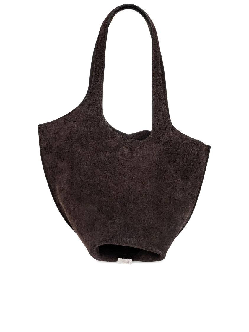 The Attico Brown La Scoop Medium Suede Shoulder Bag
