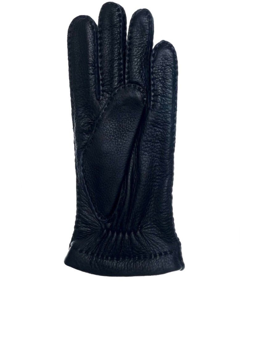 Restelli Pelle Di Cervo Textured Gathered Wrist Leather Gloves
