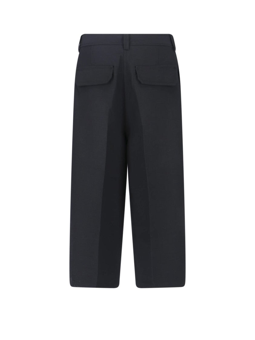 Filippa K Black Blaire Cropped Tailored Wool Trousers