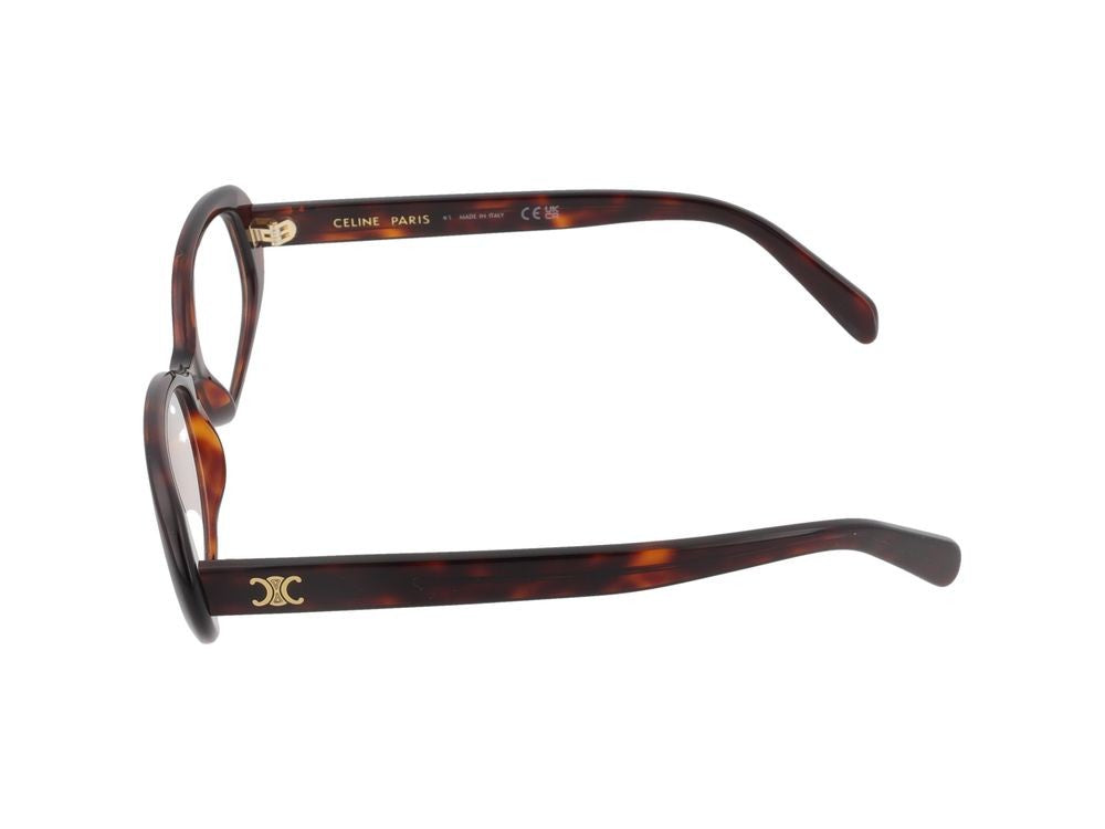 Celine Oval Tortoiseshell Gold Accent Eyeglasses
