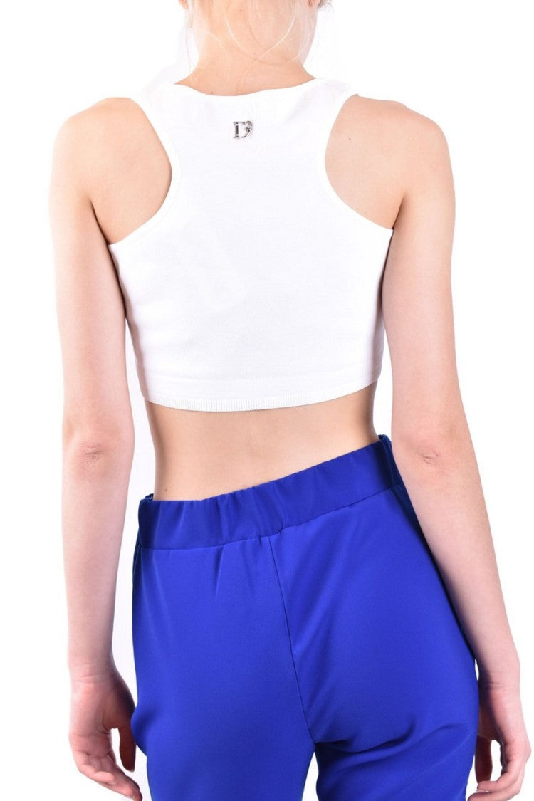 Dsquared2 Sleeveless Cropped Top Bold Cut-Out Fitted