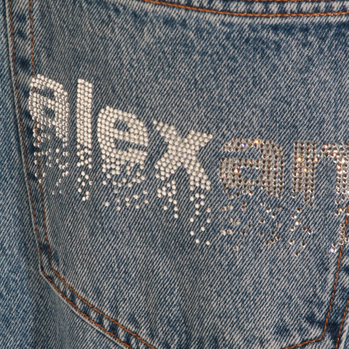 Alexander Wang Wide-Leg Denim Jeans With Rhinestone Embellishment
