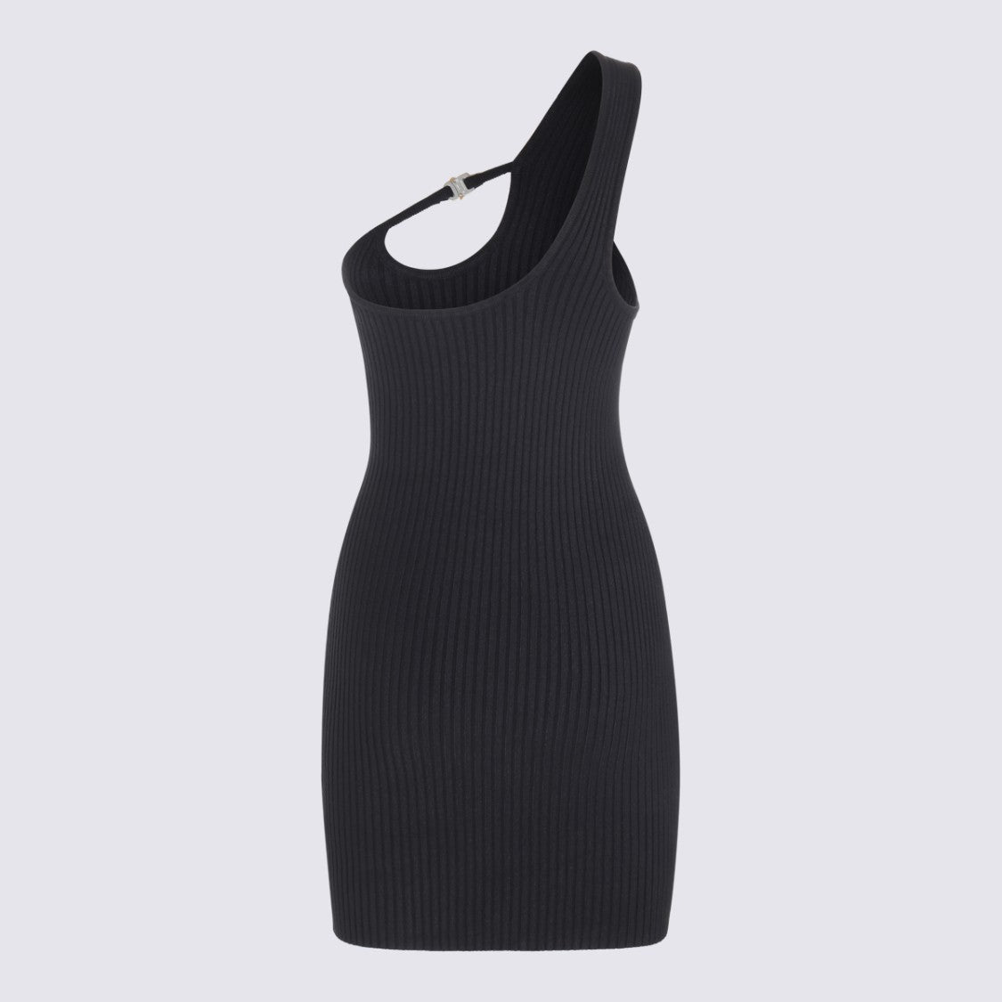 1017 Alyx 9Sm Ribbed Knit Minidress With One-Shoulder Design And Front Clasp