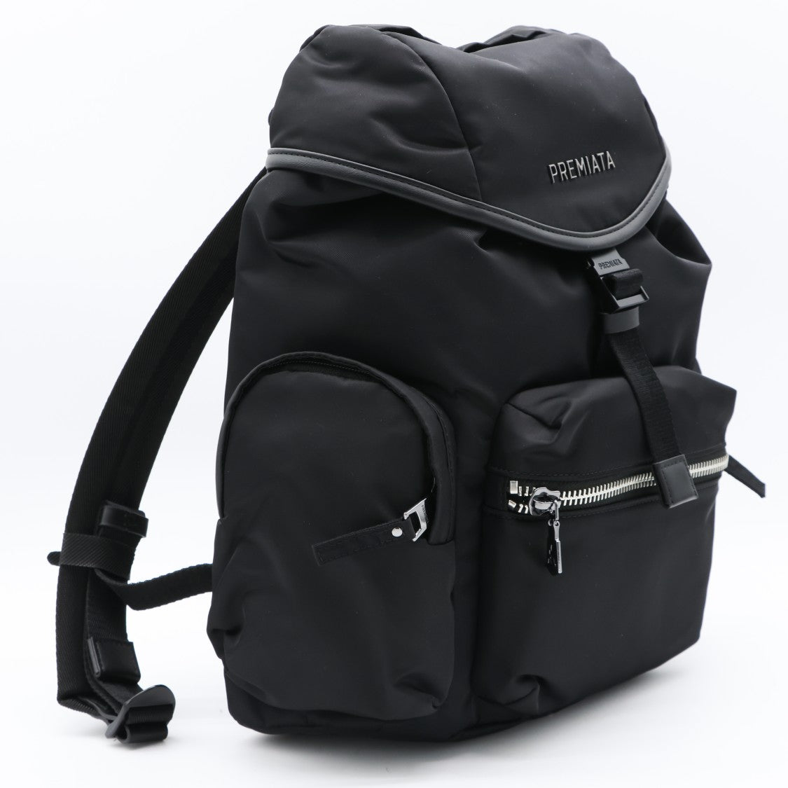 Premiata Black Embossed Flap Top Backpack