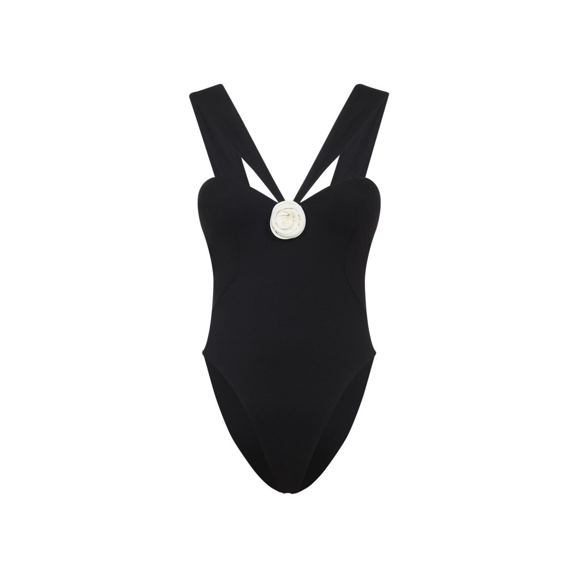 La Reveche Black Swimwear With Decorative Rose Detail