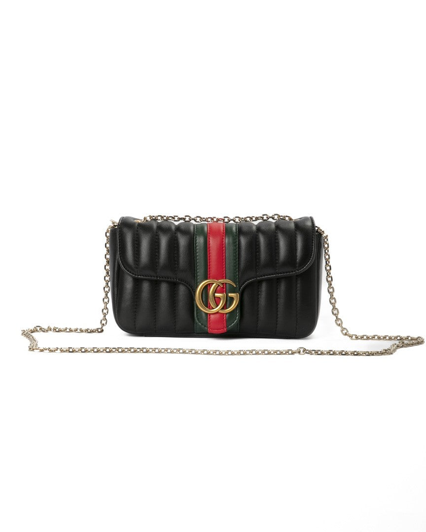 Gucci Small Quilted Leather Shoulder Bag With Chain Strap