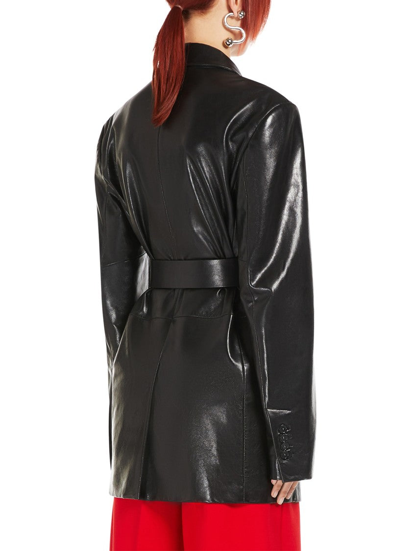 Max Mara Tailored Black Jacket With Shiny Finish And Structured Design