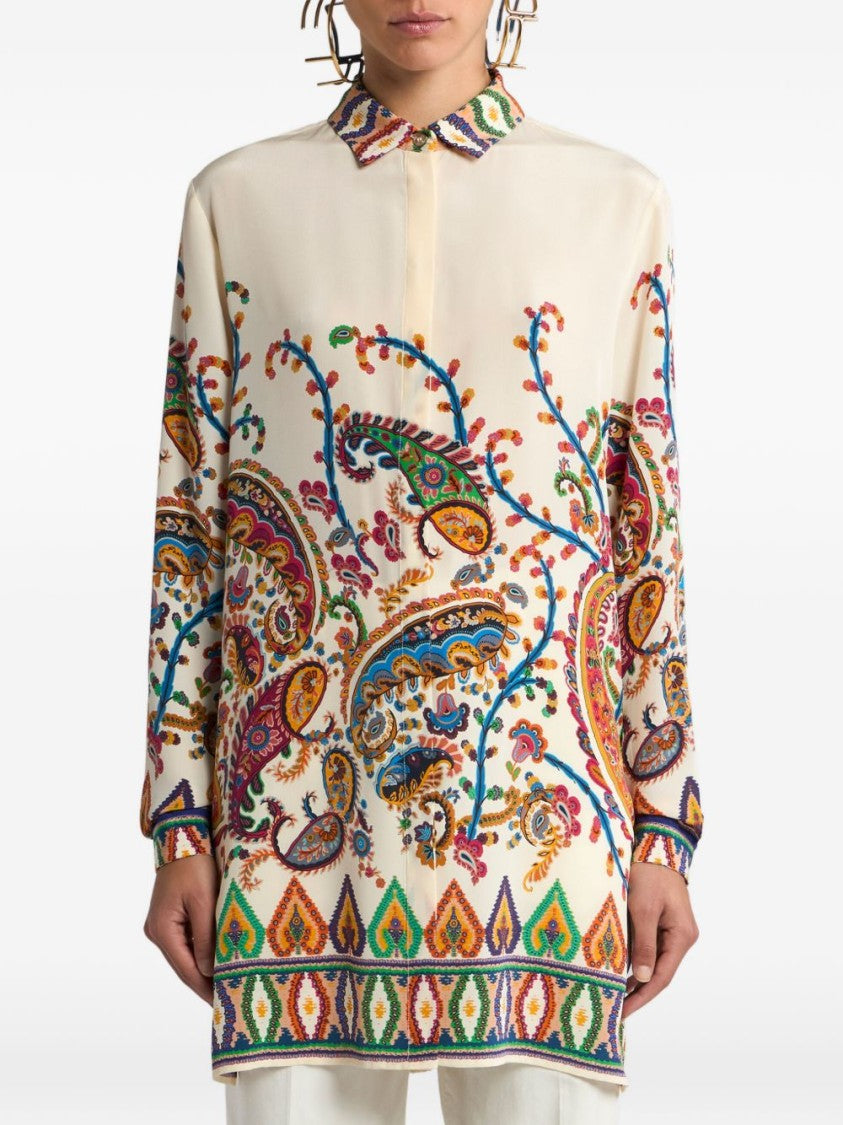 Etro Paisley Silk Shirt With Classic Collar
