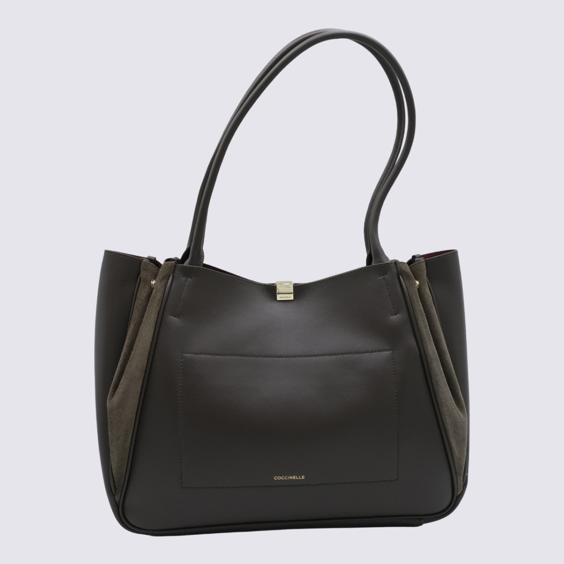 Coccinelle Structured Handbag With Textured Side Panels