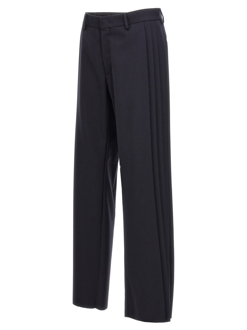 Fendi Wool Crêpe Blend Pants With Tailored Silhouette And Side Pleats