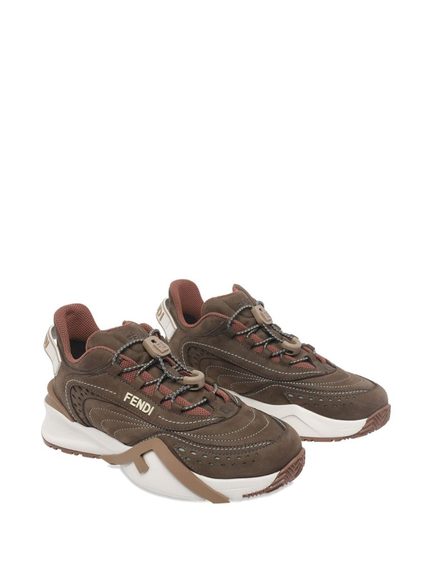 Fendi Brown Suede Sneakers