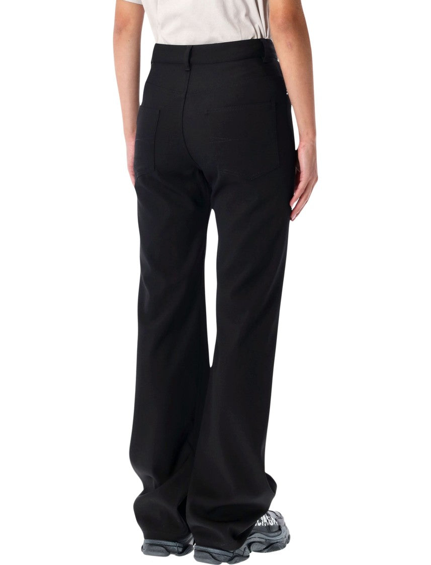 Balenciaga Black Straight Fit Tailored Wool Pants
