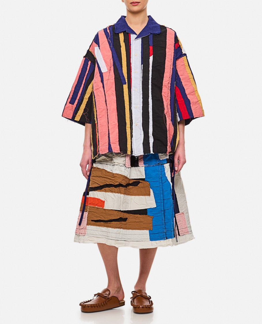 Casey & Casey Multicolor April Shirt-Stripe Patchwork