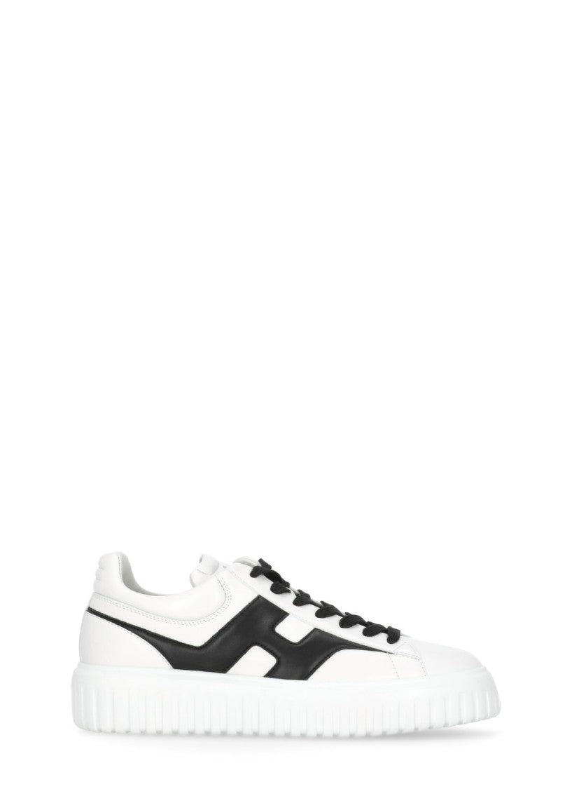 Hogan White Low-Top H-Stripes Leather Sneakers