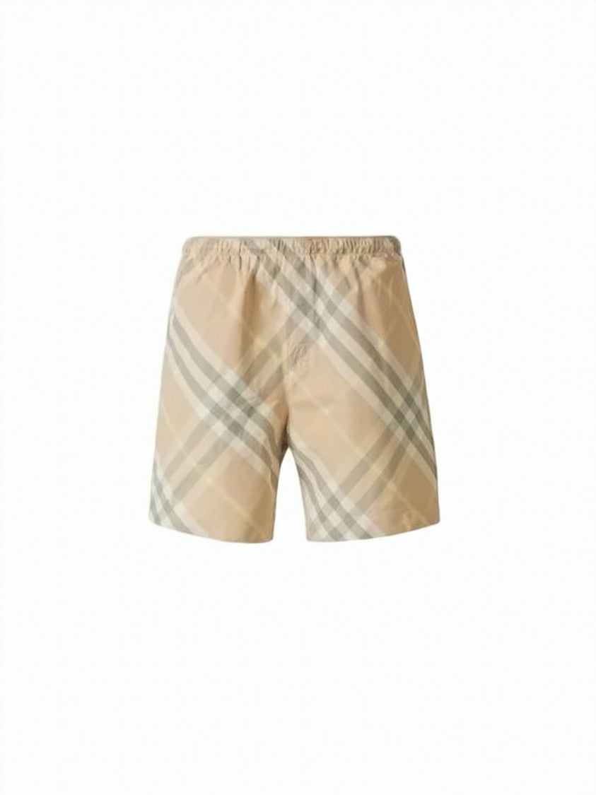 Burberry Classic Check Pattern Swim Shorts With Elastic Waistband