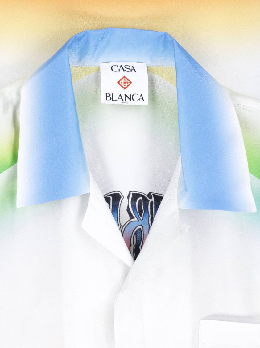 Casablanca Gradient Short-Sleeve Shirt With Sunset Print
